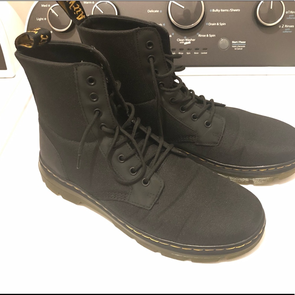 Dr. Martens Men's Combs Nylon Combat Boot, Black